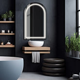 Espejo LED Semiovalado 2 | Control por interruptor de pared | Luz blanca neutra - Reyze Seria Salono Model 1